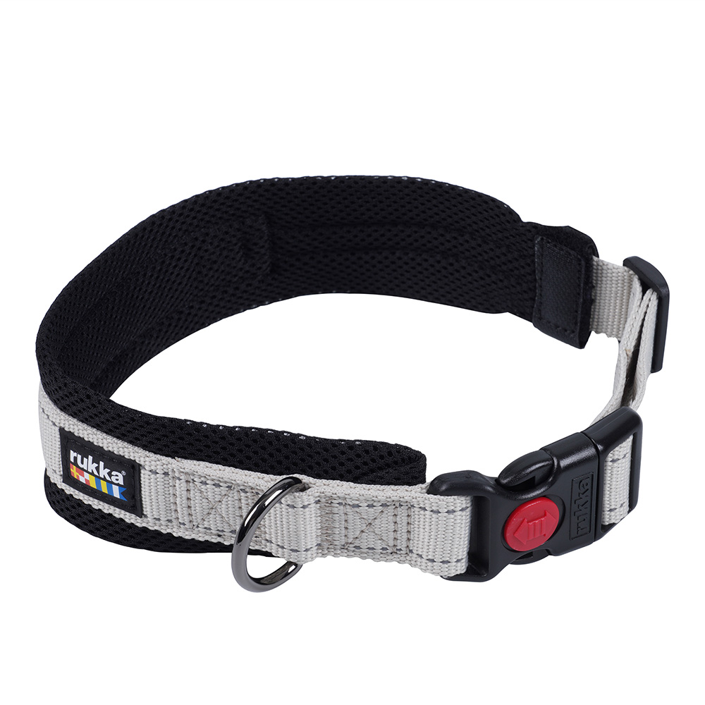 Collare Rukka® Bliss Eco, grigio - Tg. M: circonferenza 45 - 55 cm x H 2,5 cm