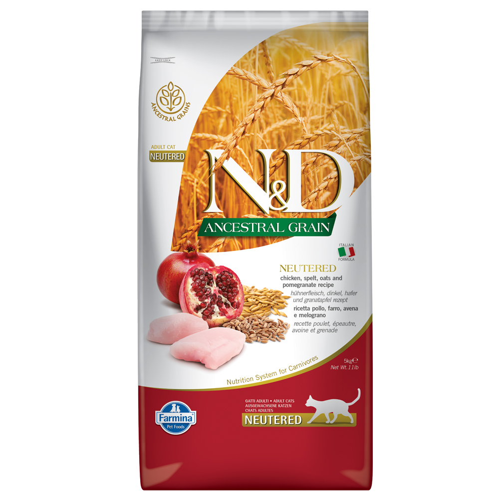 Farmina N&D Ancestral Grain Cat Pollo e Melograno Neutered - 5 kg