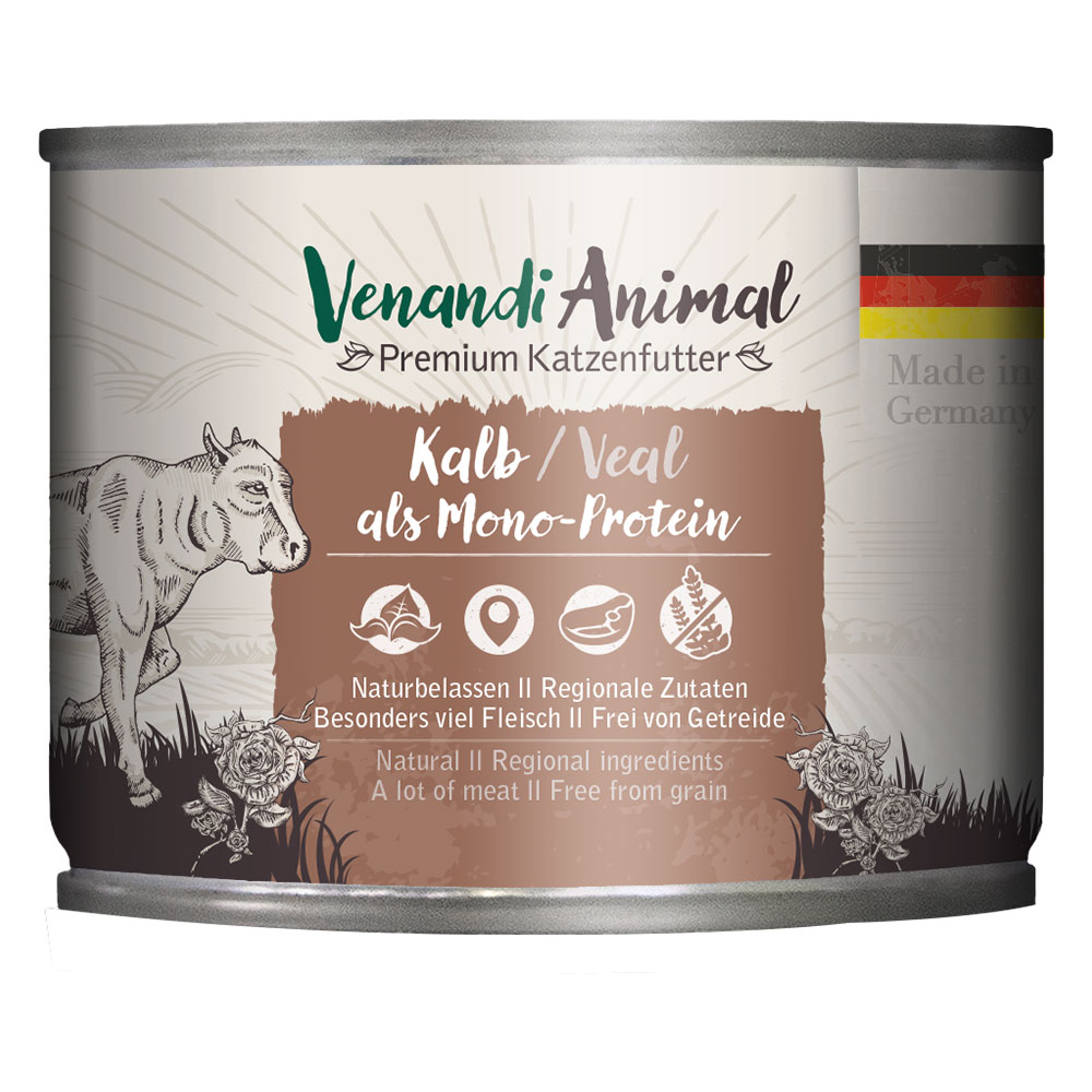 Venandi Animal Monoprotein 6 x 200 g umido gatto - Vitello