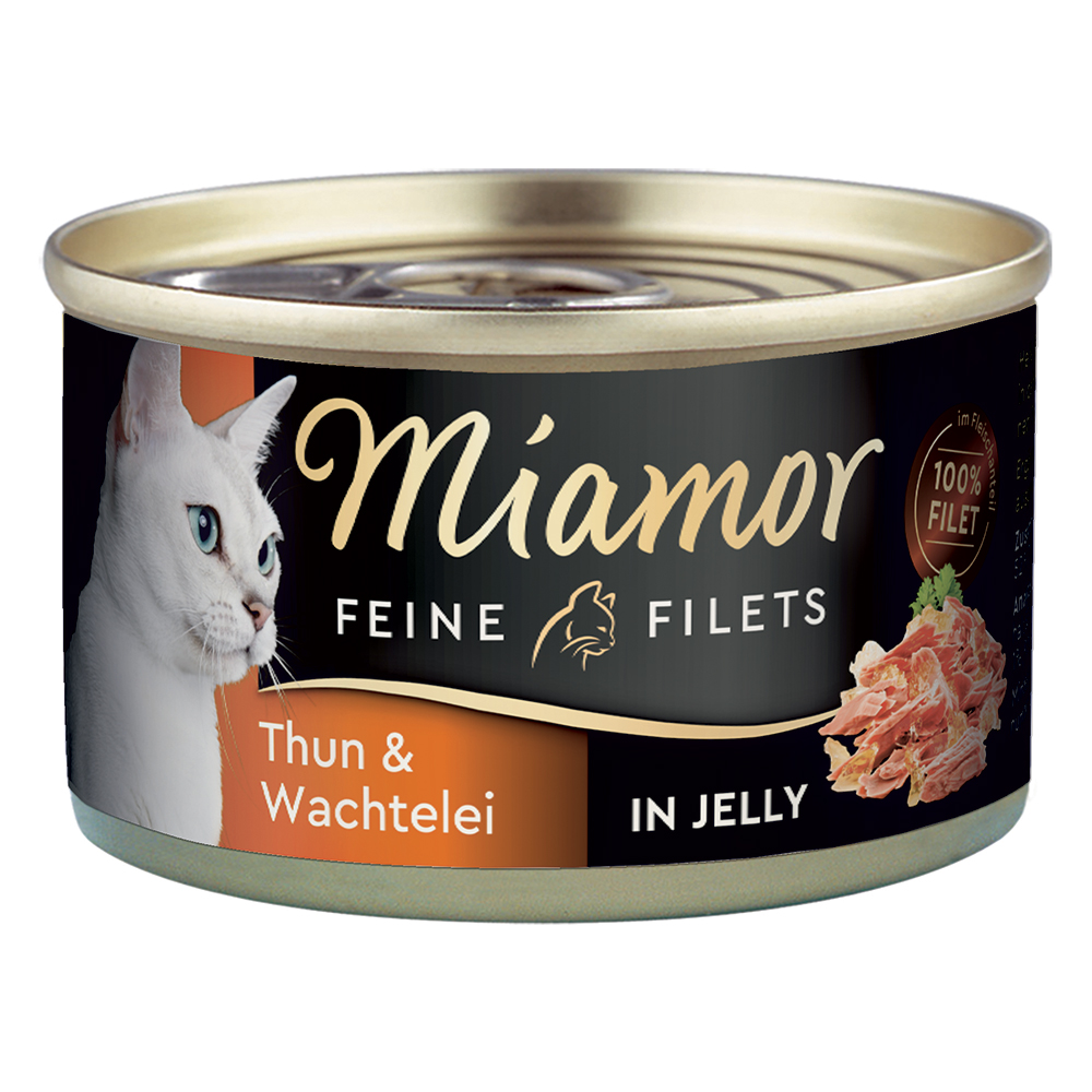 Miamor Delicato Filetto in Gelatina - lattine 6 x 100 g - Tonno & Uova di quaglia