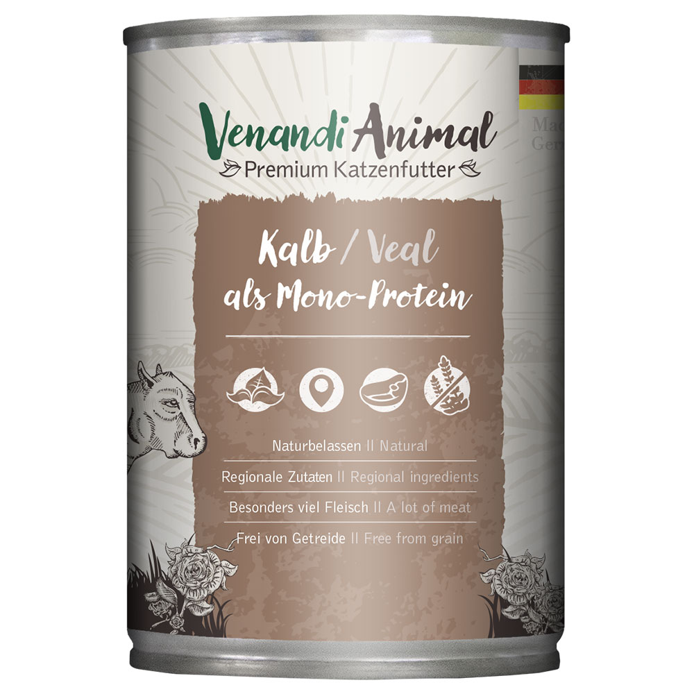Venandi Animal Monoprotein 6 x 400 g umido gatto - Vitello