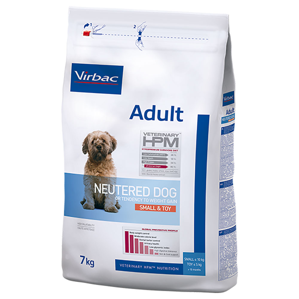 Virbac Veterinary HPM Adult Dog Neutered Small & Toy Crocchette per cane - 7 kg