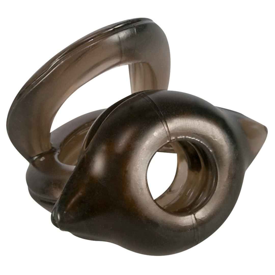 Trio anello pene/palla | Con scanalature stimolanti all'interno Bad Ki