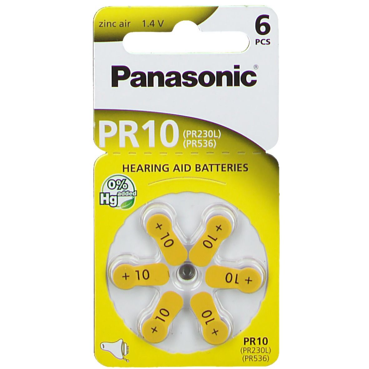 Panasonic Battery Ear Device Yellow Pr 230H 6 St