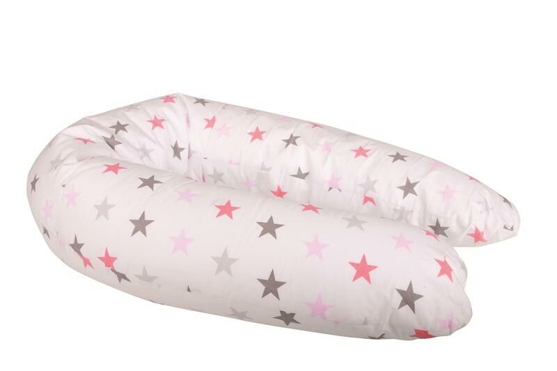 H-Line Tolo, cuscino per allattamento stelle, 190 cm (ROSA) 1 St