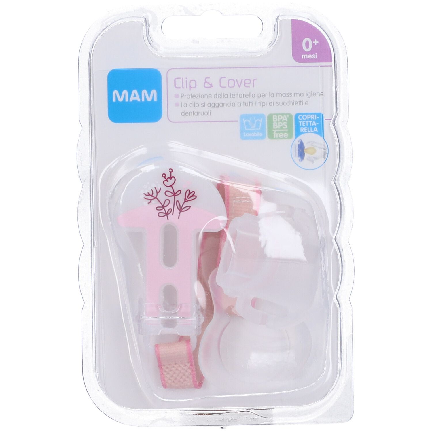 Mam Clip&Cover Porta Succhietto Colore Rosa 1 pz Altro