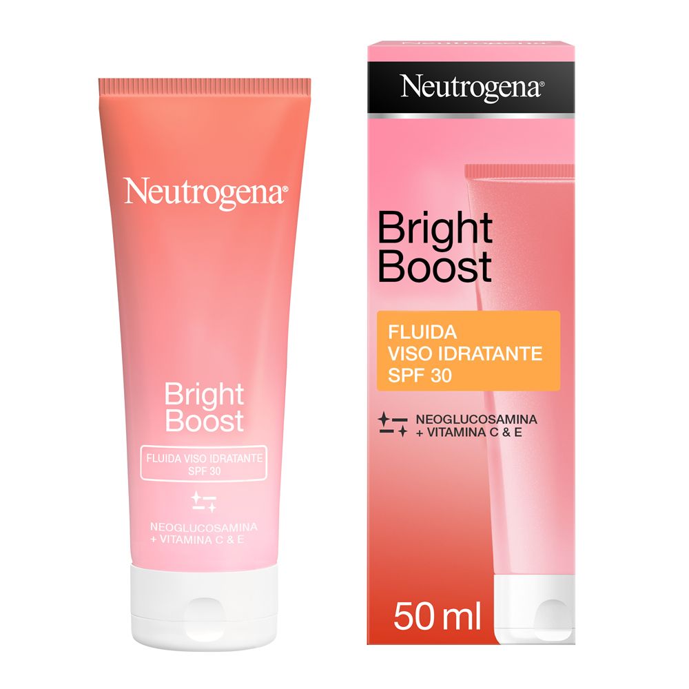 Neutrogena Bright Boost Fluido Viso Idratante, Protezione Solare SPF 3