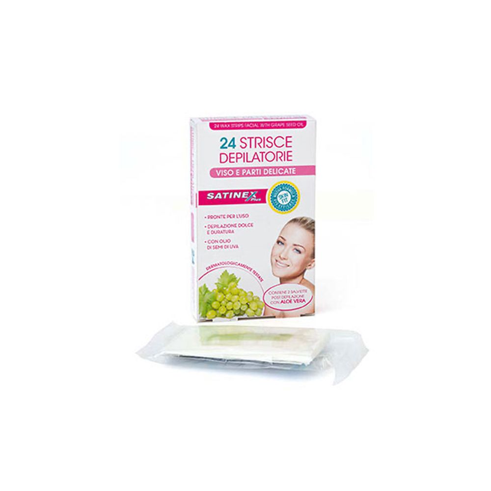 Satinex Plus Strisce Depilatorie Viso e Parti Delicate 24 pz