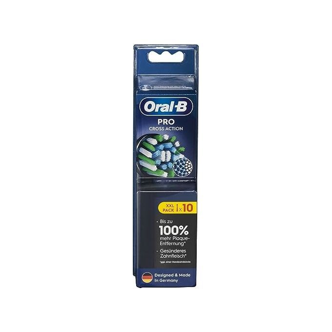Braun Oral-B Testine di Ricambio Nero Pro CrossAction 10 Pezzi 1 pz Sp