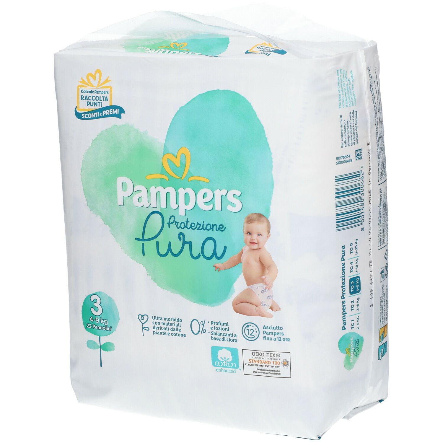 Pampers Protezione Pura 3 (4-9 kg) 1 pz Pannolini
