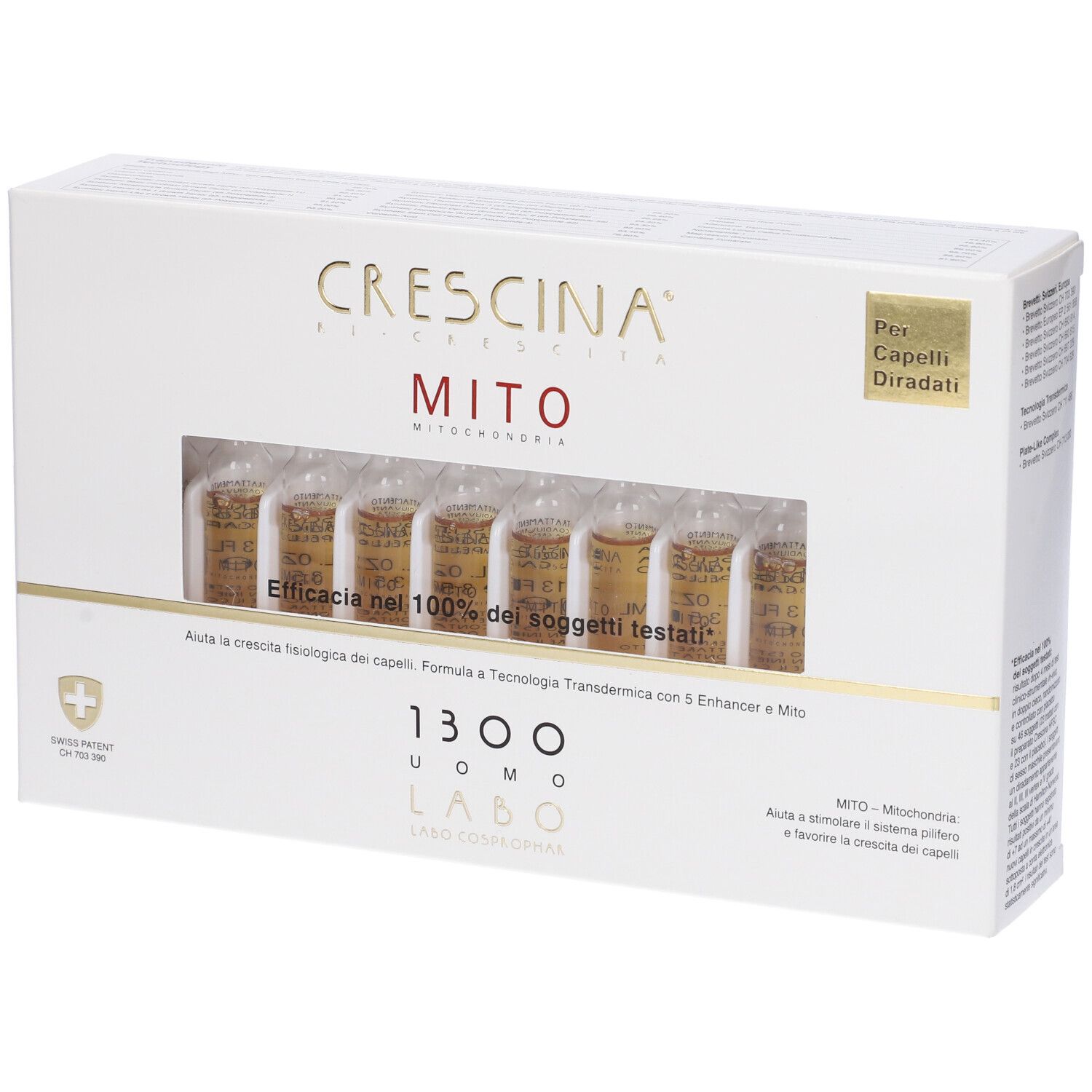 CRESCINA® Transdermic Ri-Crescita MITO Trattamento 1300 Uomo 20 Fiale