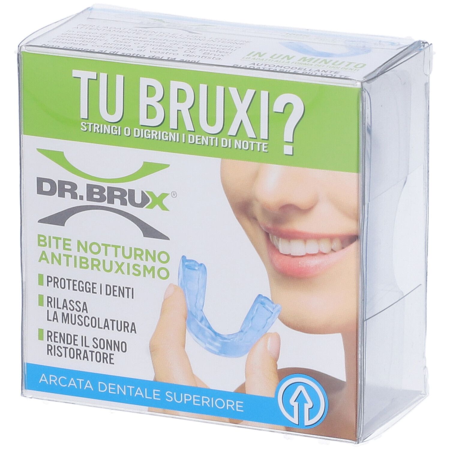 DR. BRUX® Bite Notturno Antibruxismo Arcata Dentale Superiore 1 pz Alt