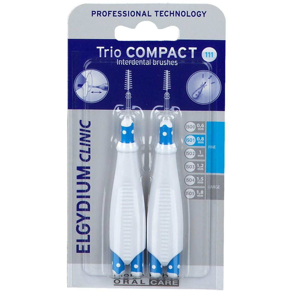 Trio COMPACT Interdental Brushes ISO 0,8 mm 6 pz Spazzolino da denti
