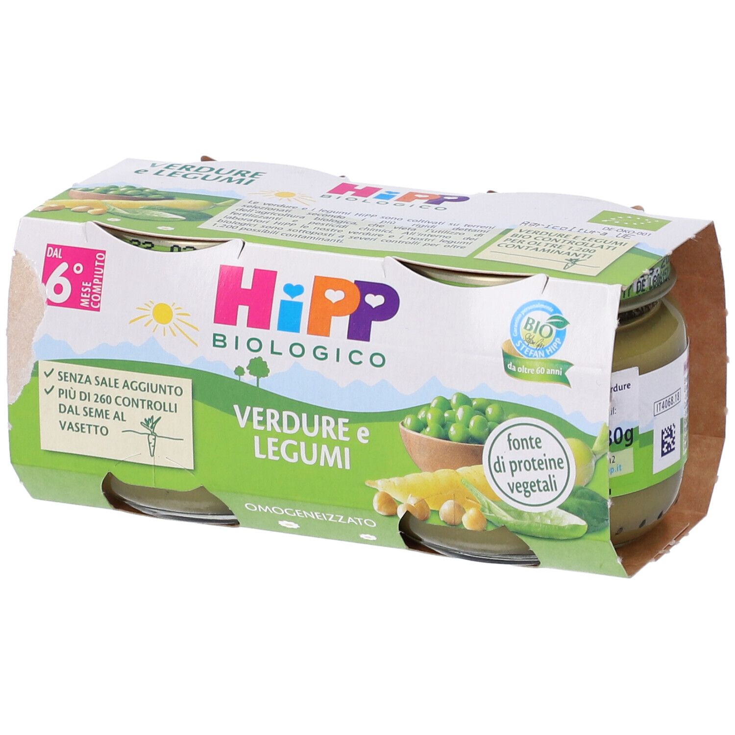 Hipp Bio Omog Verd/Legumi2X80G 2x80 g Pappa