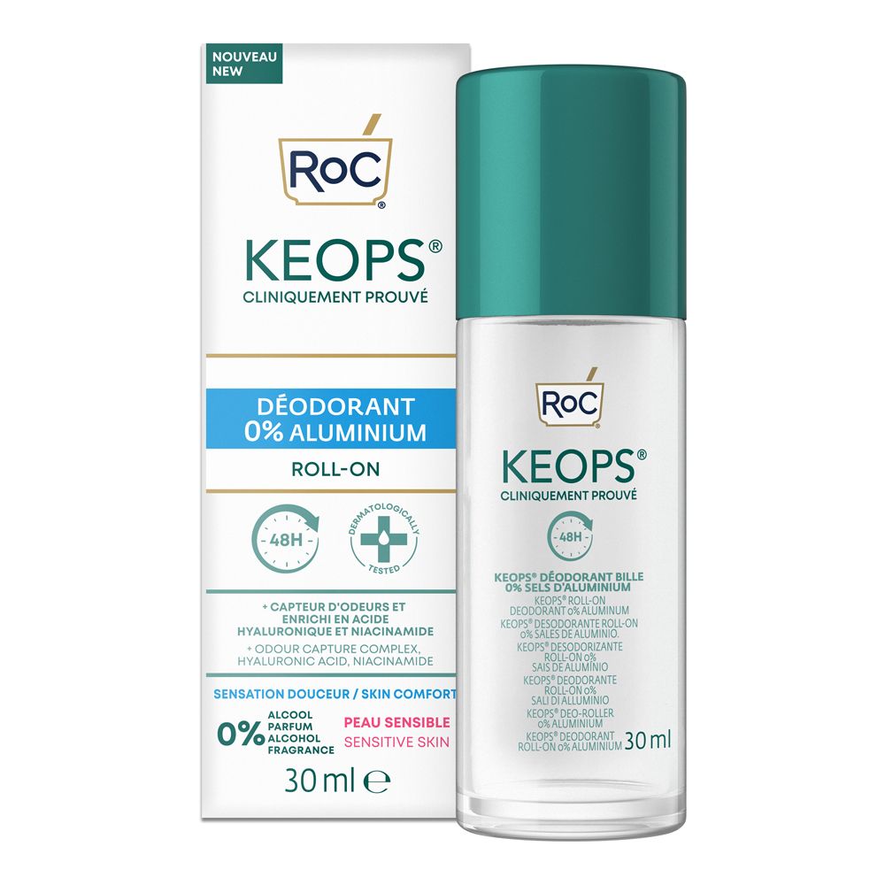 Roc Keops® Deodorante Roll-on 0% Sali Di Alluminio 30 ml Spray
