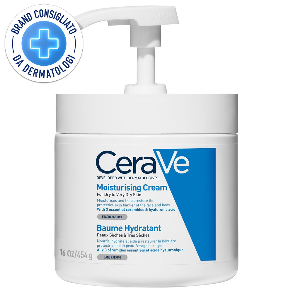 CeraVe Crema Corpo Idratante Pelle Molto Secca con Dispenser 454 g