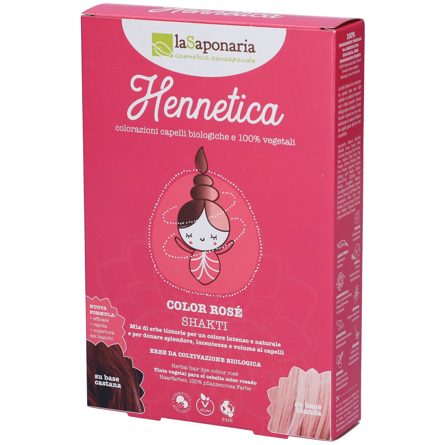 La Saponaria Tinta Vegetale Colore Rosé - Shakti 100 g Tintura