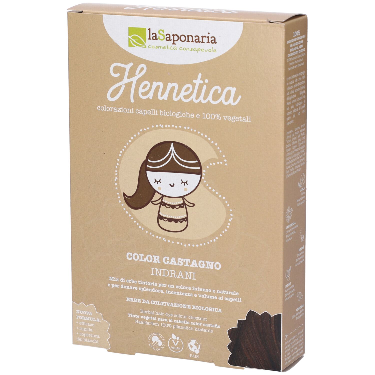 La Saponaria Tinta vegetale castagno - Indrani 100 g Altro