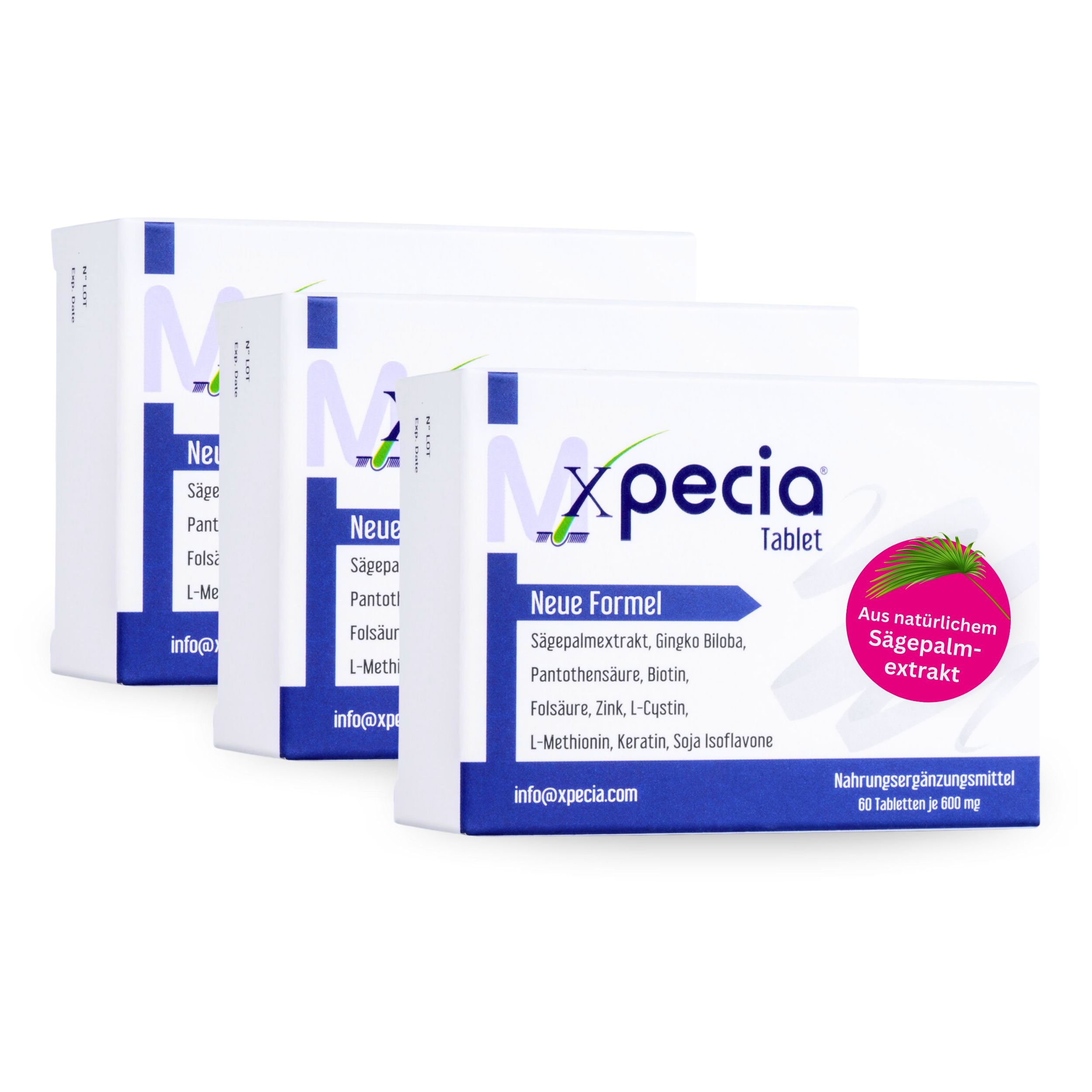 Xpecia per uomo - Formula anti-Dht la crescita dei capelli 3x60 pz Com