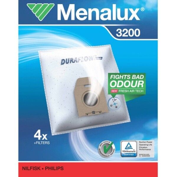 Menalux STAUBBEUTEL 4STK+1MOTO/+1MICRO (3200 F.PHILIPS) 4 St