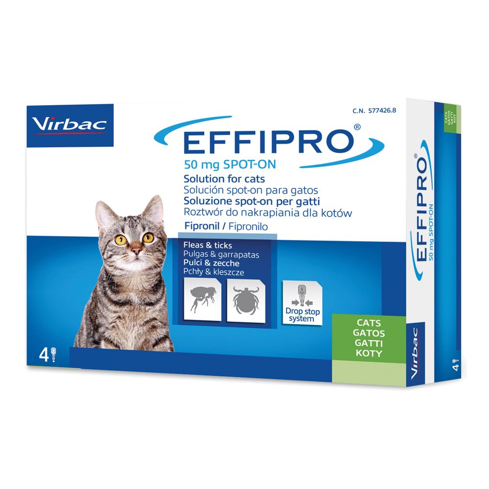 Effipro 50 Mg Soluzione Spot-On Per Gatti 4 pz Pipette monodose