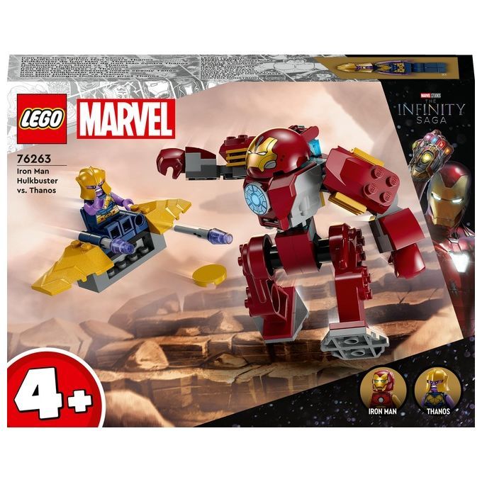 LEGO Marvel 76263 Iron Man Hulkbuster vs. Thanos, Gioco per Bambini 4+