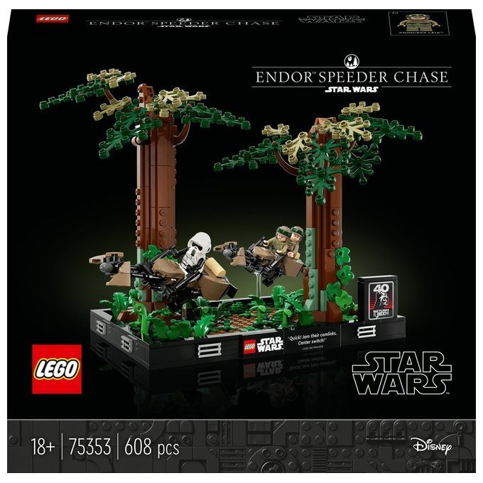 LEGO Star Wars 75353 Diorama Inseguimento con lo Speeder su Endor Luke