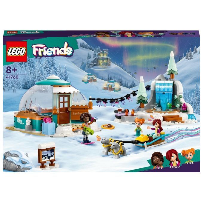 LEGO Friends 41760 Vacanza in Igloo con Tenda da Campeggio, 2 Cani Sli