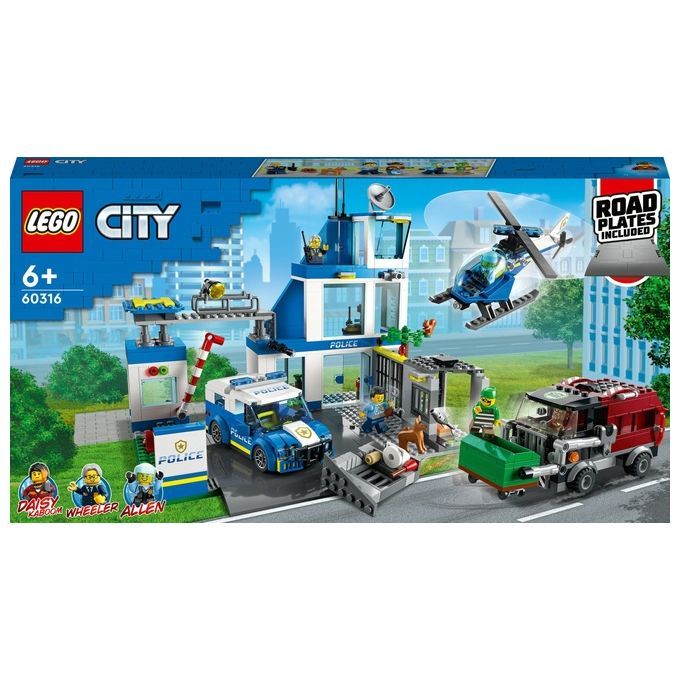 LEGO City Police 60316 Stazione di Polizia, con Camion della Spazzatur