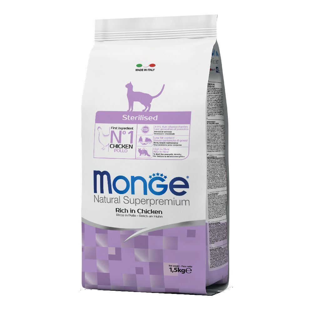 Monge Natural Superpremium Ricco in Pollo Gatti Sterilizzati 1500 g Ma