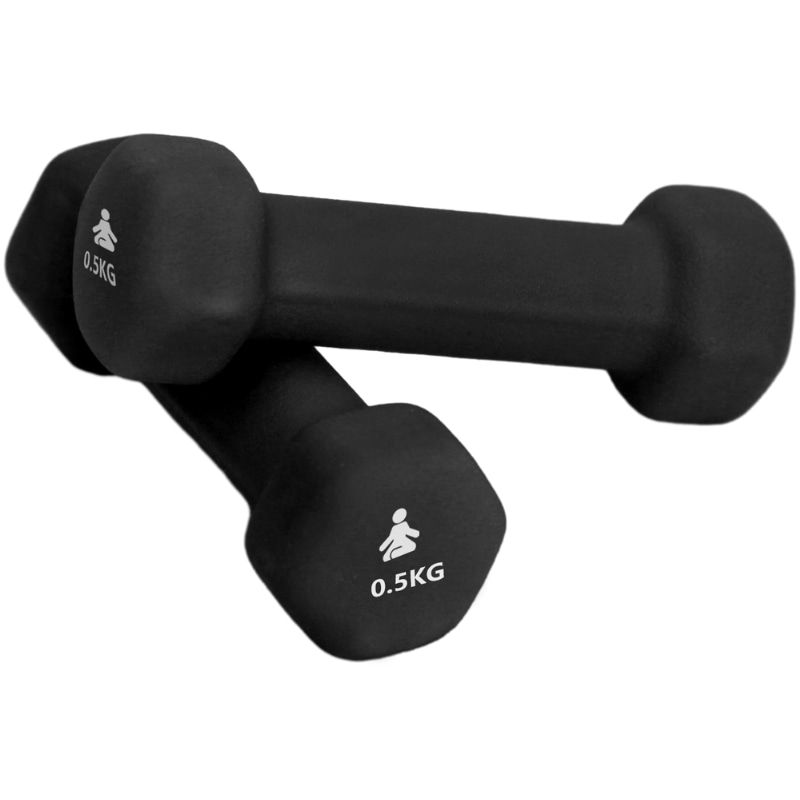 FITPADDY - Coppia pesi manubri dumbbell testa esagonale 0,5 kg neri 14