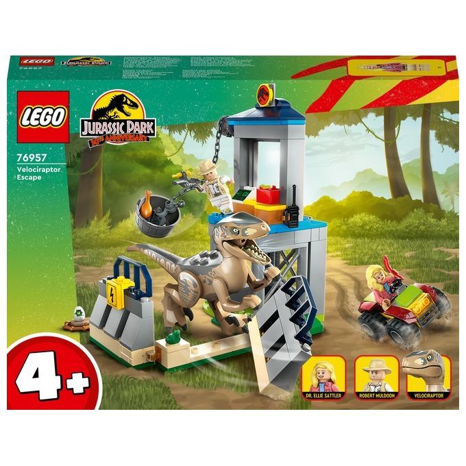 LEGO Jurassic Park 76957 La Fuga del Velociraptor, Dinosauro Giocattol