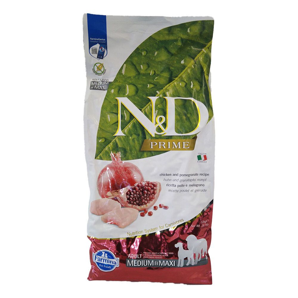 Farmina N&D Prime per Cani Adulti Taglia Media e Maxi con Pollo Melogr