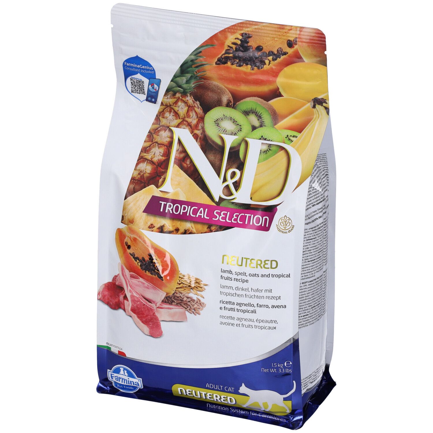 Farmina® N&D Cat Tropical Selection Lamb Neutered 1500 g Mangime