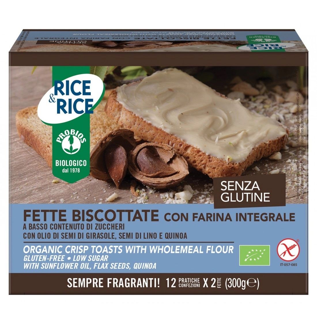 Fette Biscottate con Farina Integrale Senza Glutine - Probios 300 g