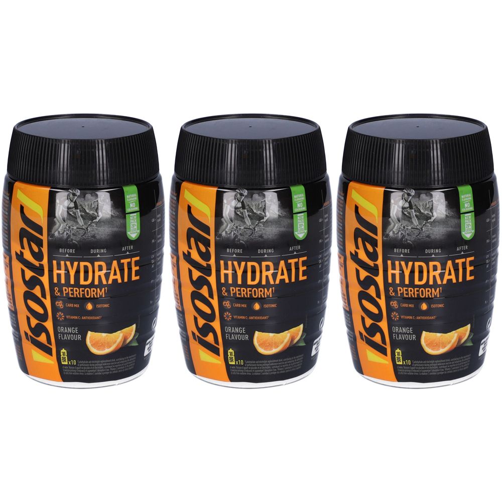 Isostad Hydrate & Perform Polvere Arancia Set da 3 3x400 g Altro