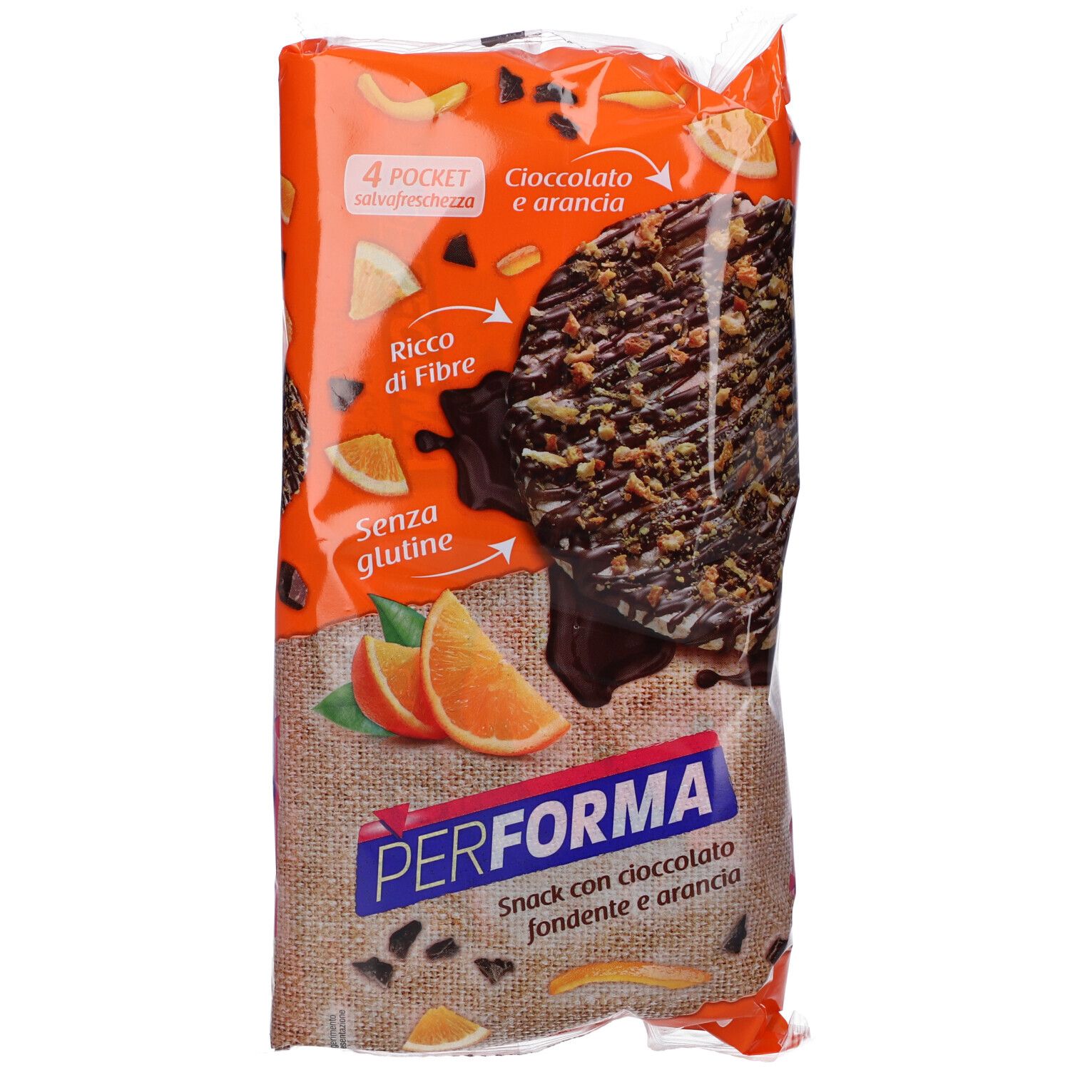 Performa Gallette Cioccolato Fondente e Arancia 4x35 g Snack
