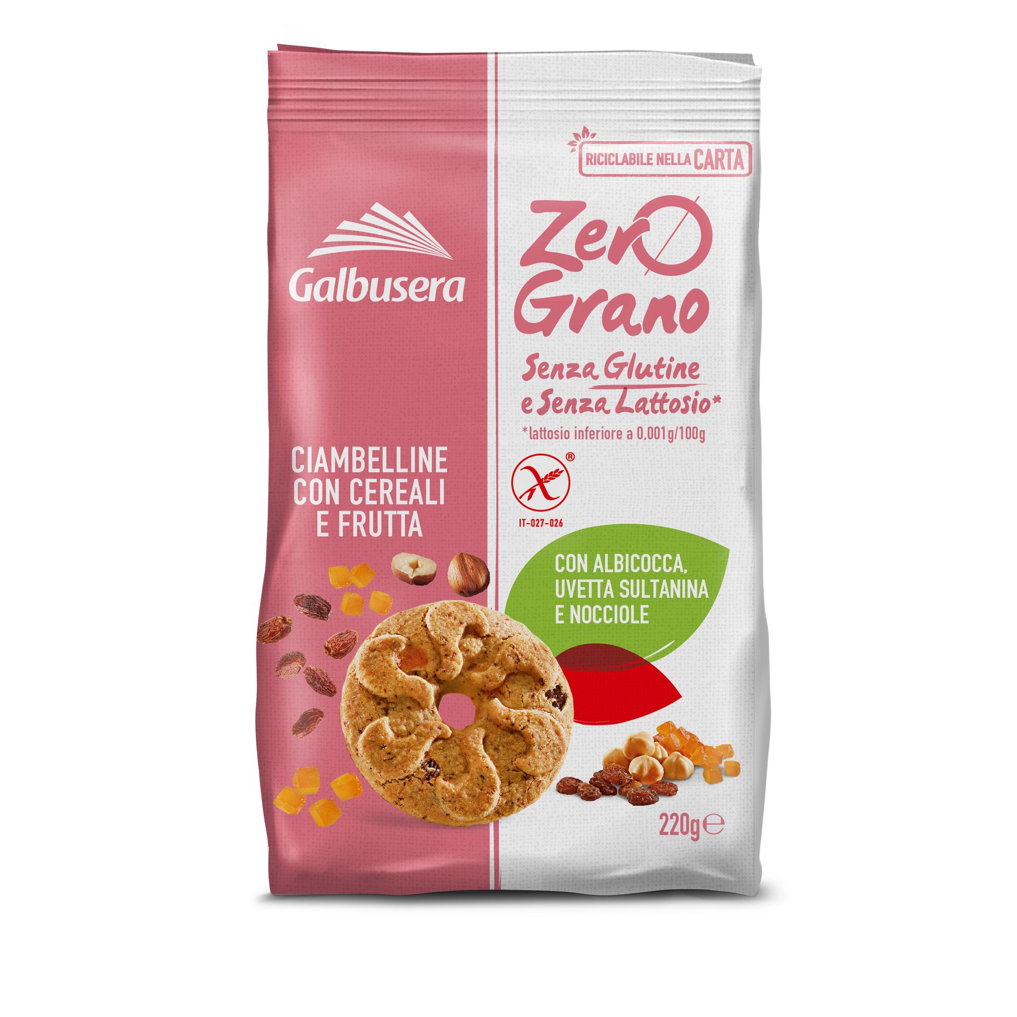 Ciambelle Senza Glutine ai Cereali e Frutta - Galbusera 220 g