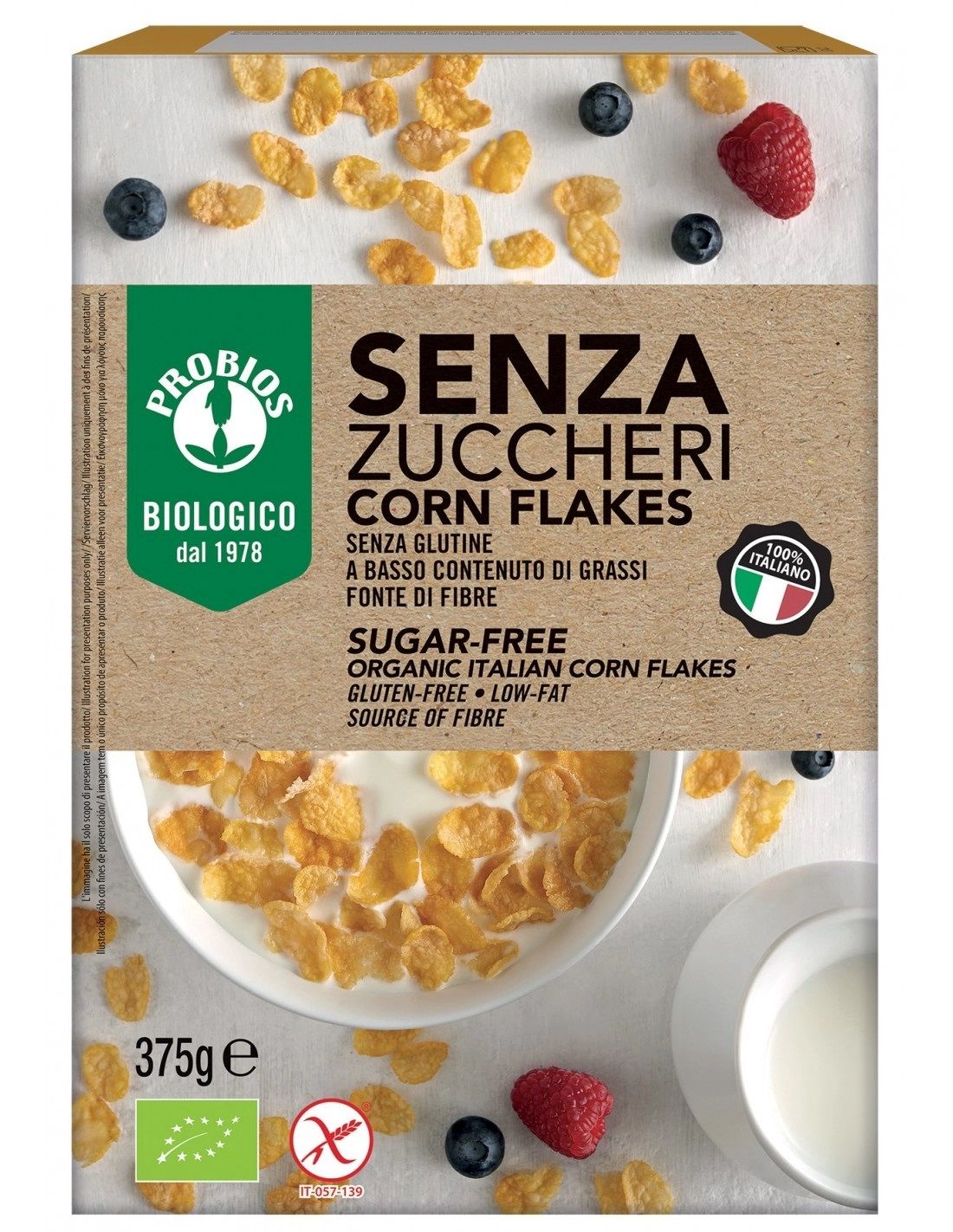 Corn Flakes Senza Zuccheri Glutine - Probios 375 g