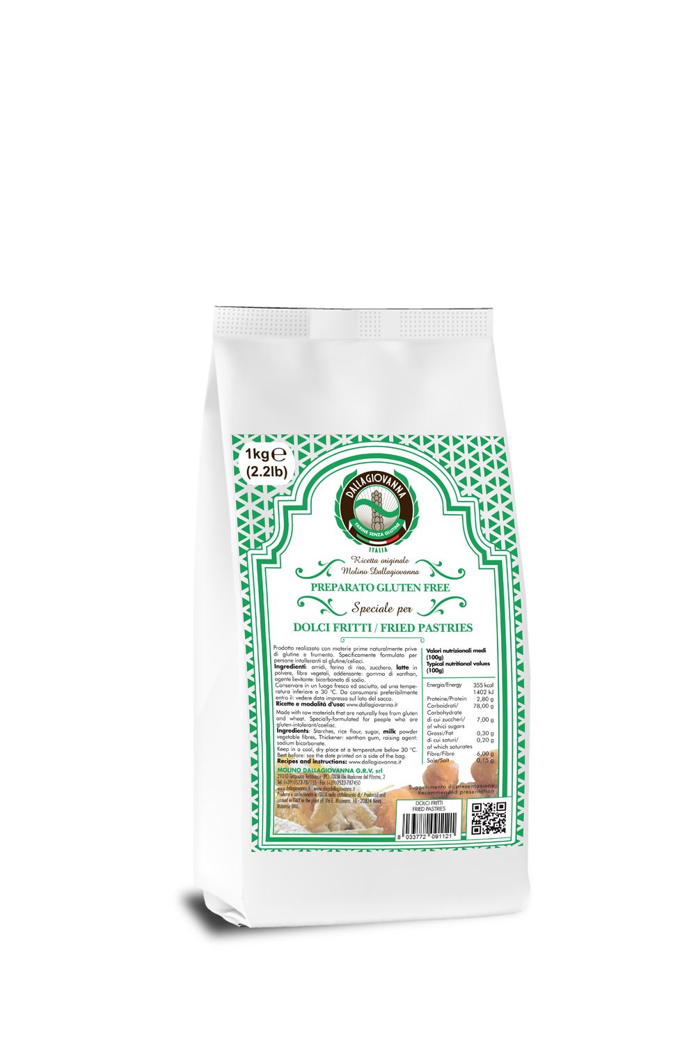 Preparato per Dolci Fritti Senza Glutine - Molino Dallagiovanna 1000 g