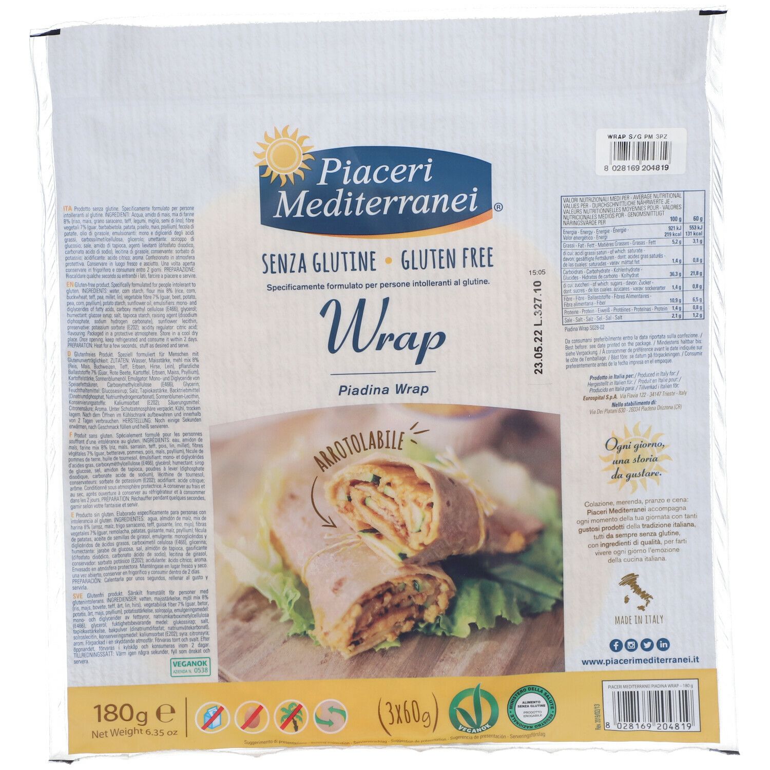 Piaceri Mediterranei® Wrap 180 g Altro