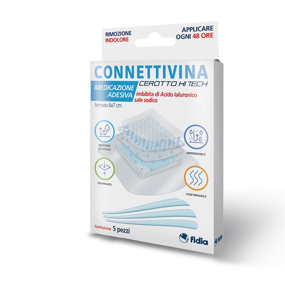 Fidia Connettivina Cerotto Hi Tech Medicazione Adesiva 6x7cm 5 pz