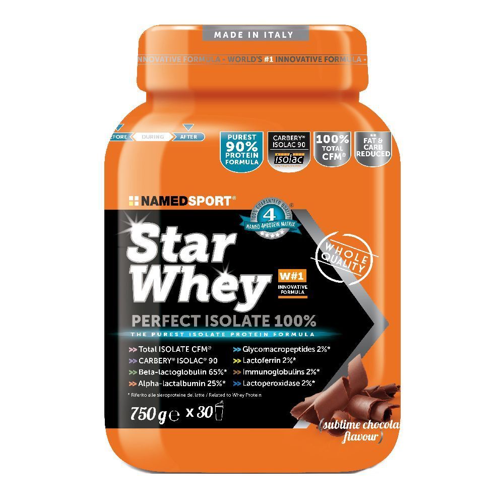 NAMEDSPORT® Star Whey Isolate Sublime Chocolate 750 g Polvere per solu