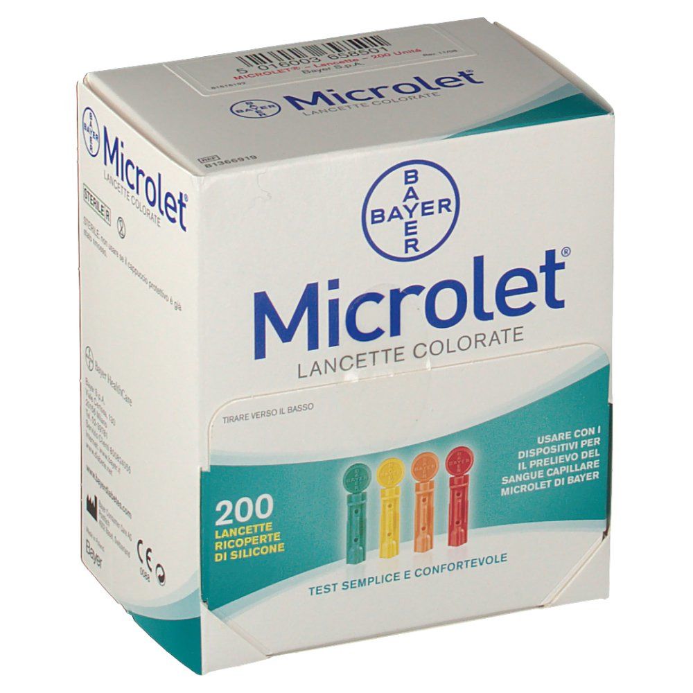 Microlet® Lancette Colorate 200 Pezzi pz