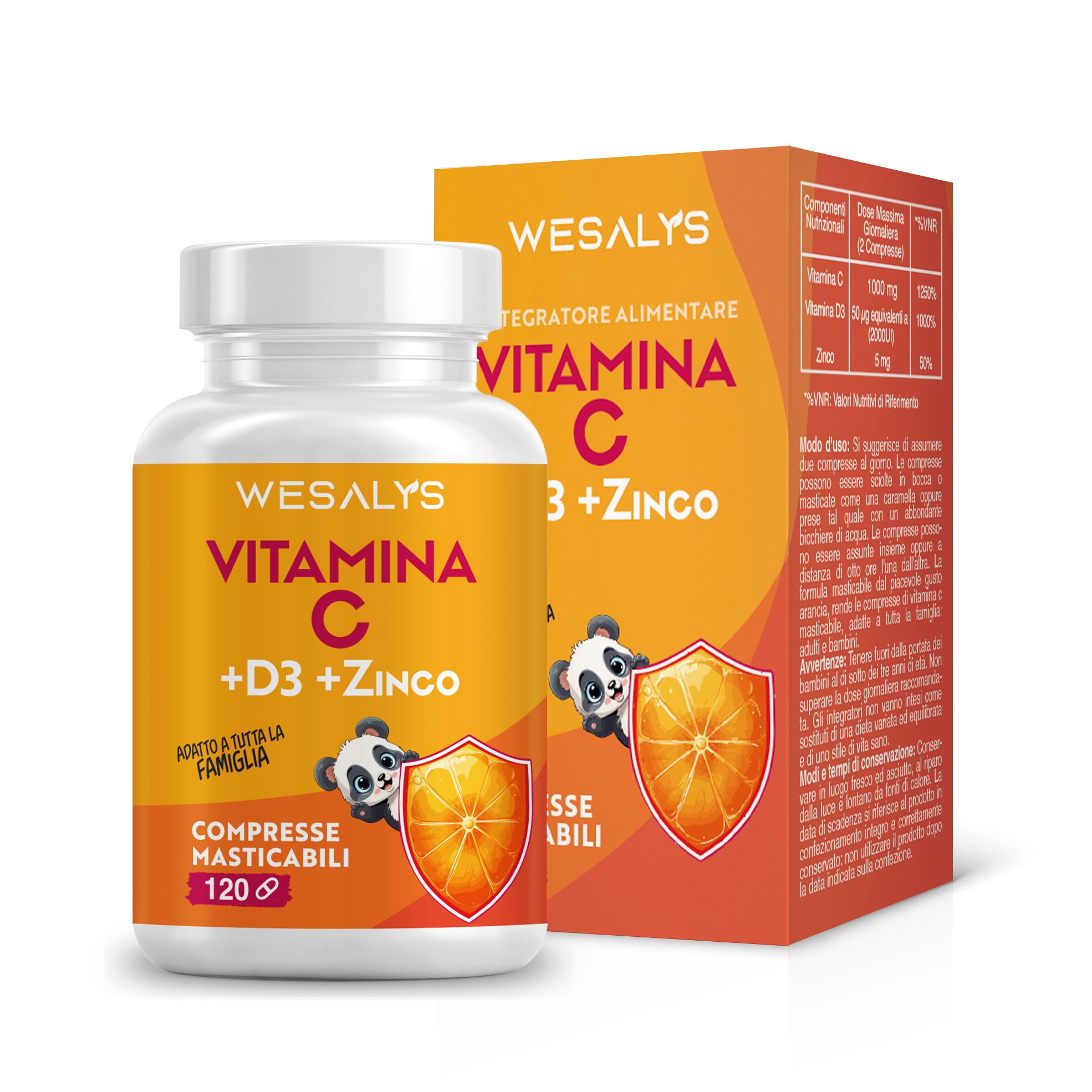 WESALYS® Vitamina C D3 Zinco - Integratore alimentare per sostenere il