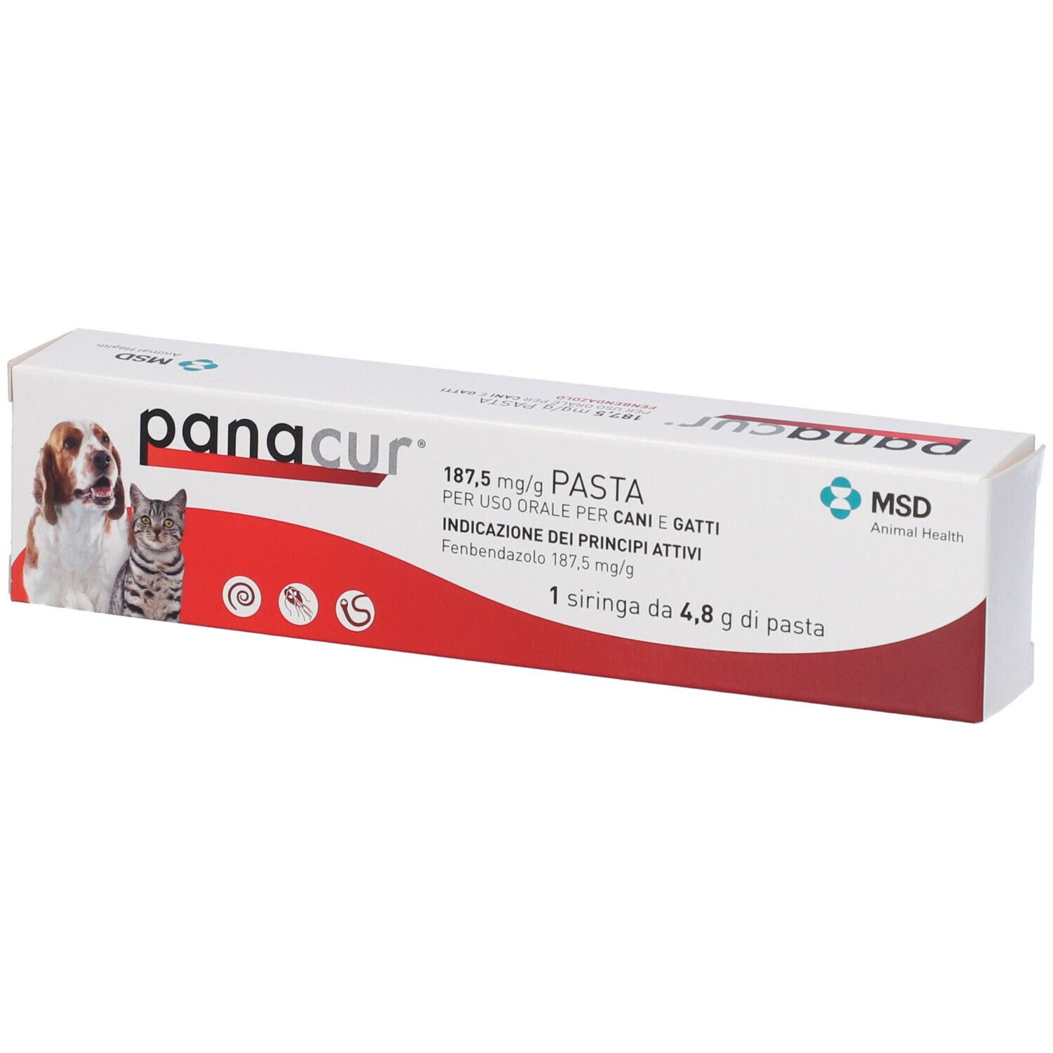 Panacur 187,5 Mg/G Pasta Per Uso Orale Cani E Gatti 4,8 g