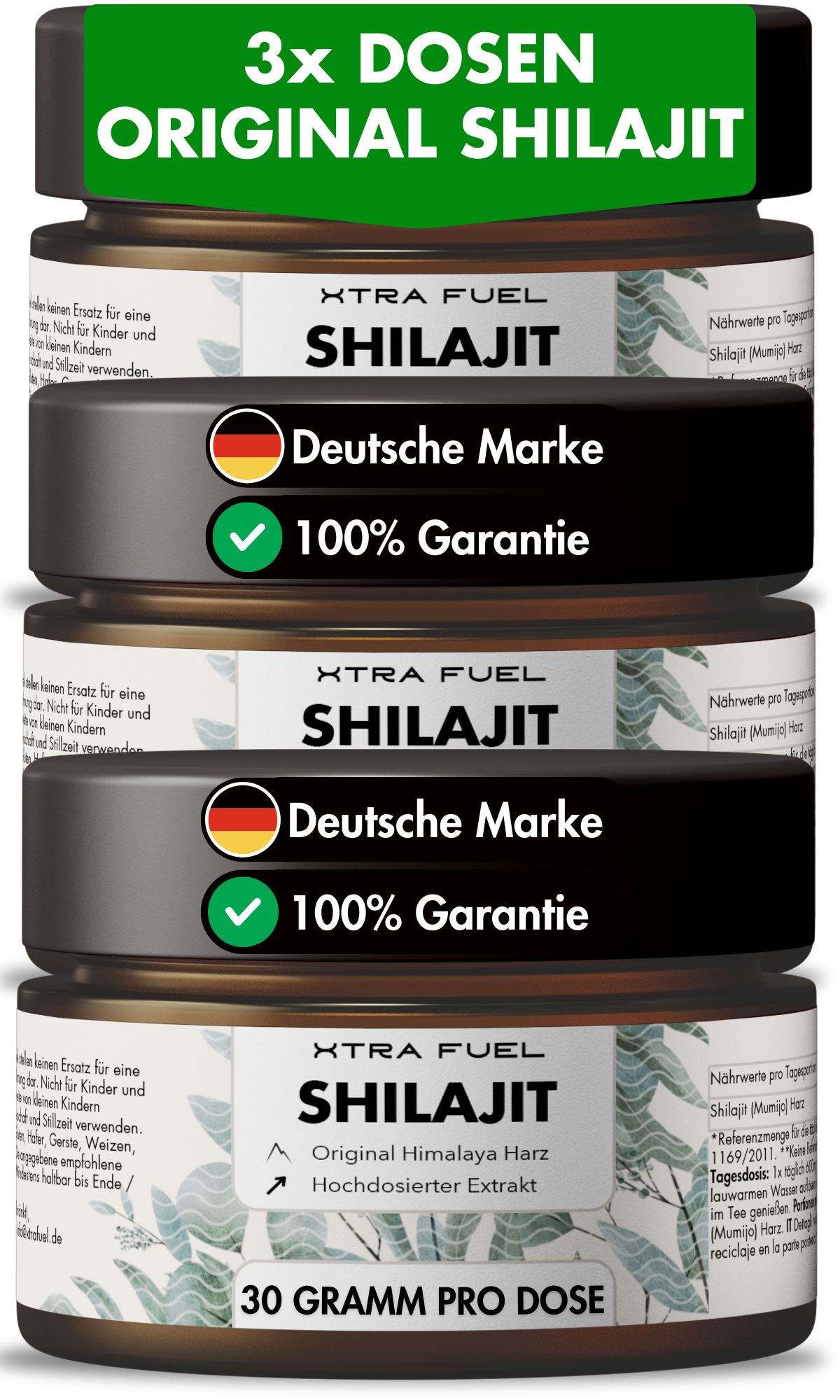 XTRA FUEL Resina di Shilajit - Originale Mumijo dell’Himalaya 90.000 m