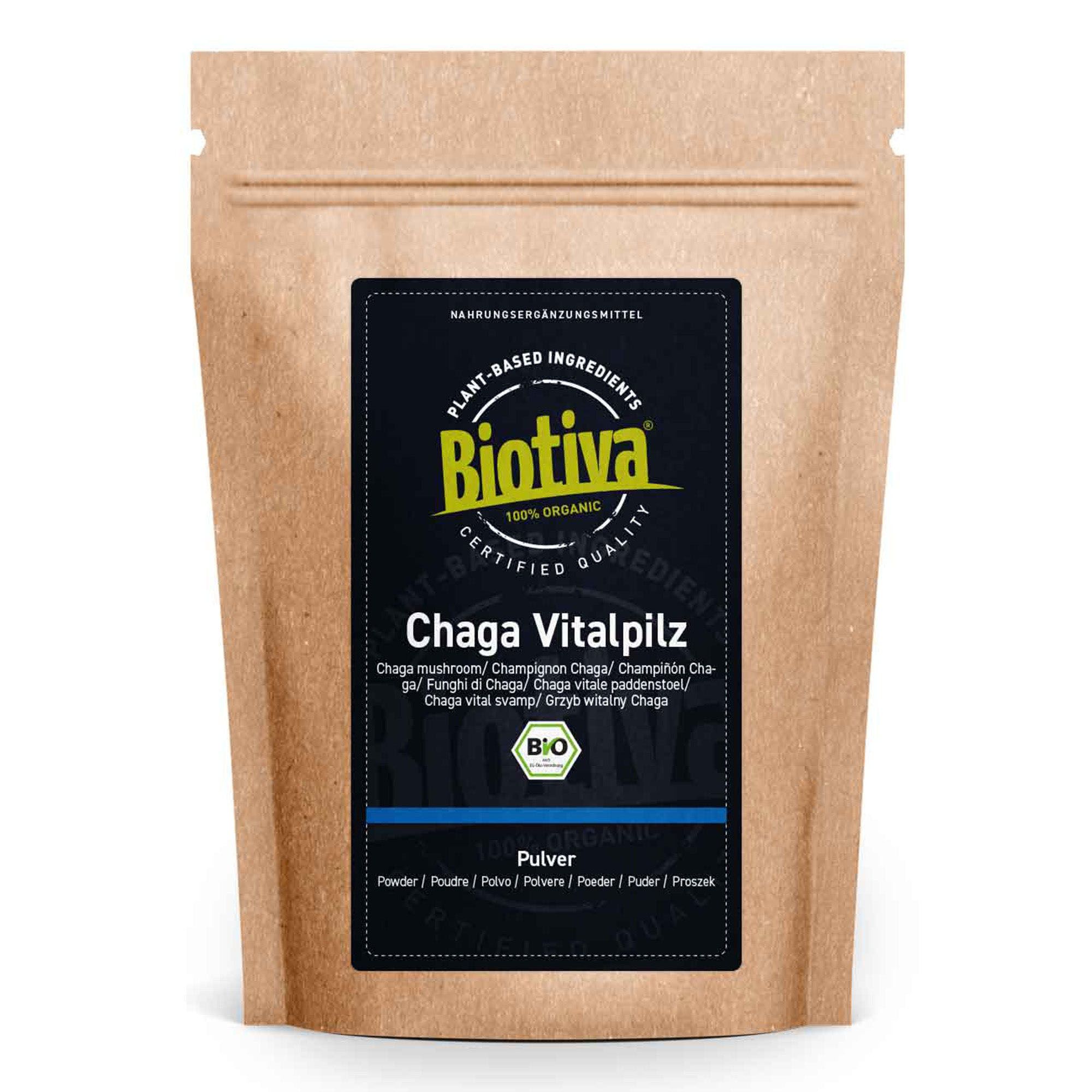 Biotiva Fungo Chaga in Polvere Biologico 125 g
