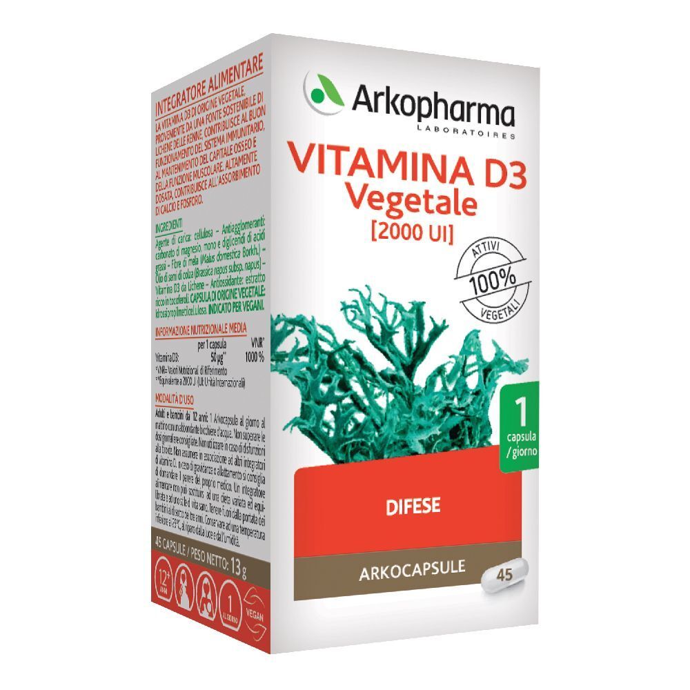 Arkopharma Vitamina D3 Vegetale 2000 UI 13 g Capsule