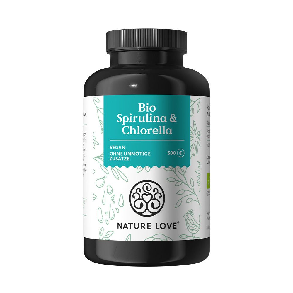 NATURE LOVE® Bio Spirulina & Clorella 500 pz Compresse